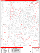 Warner Robins  Wall Map Red Line Style